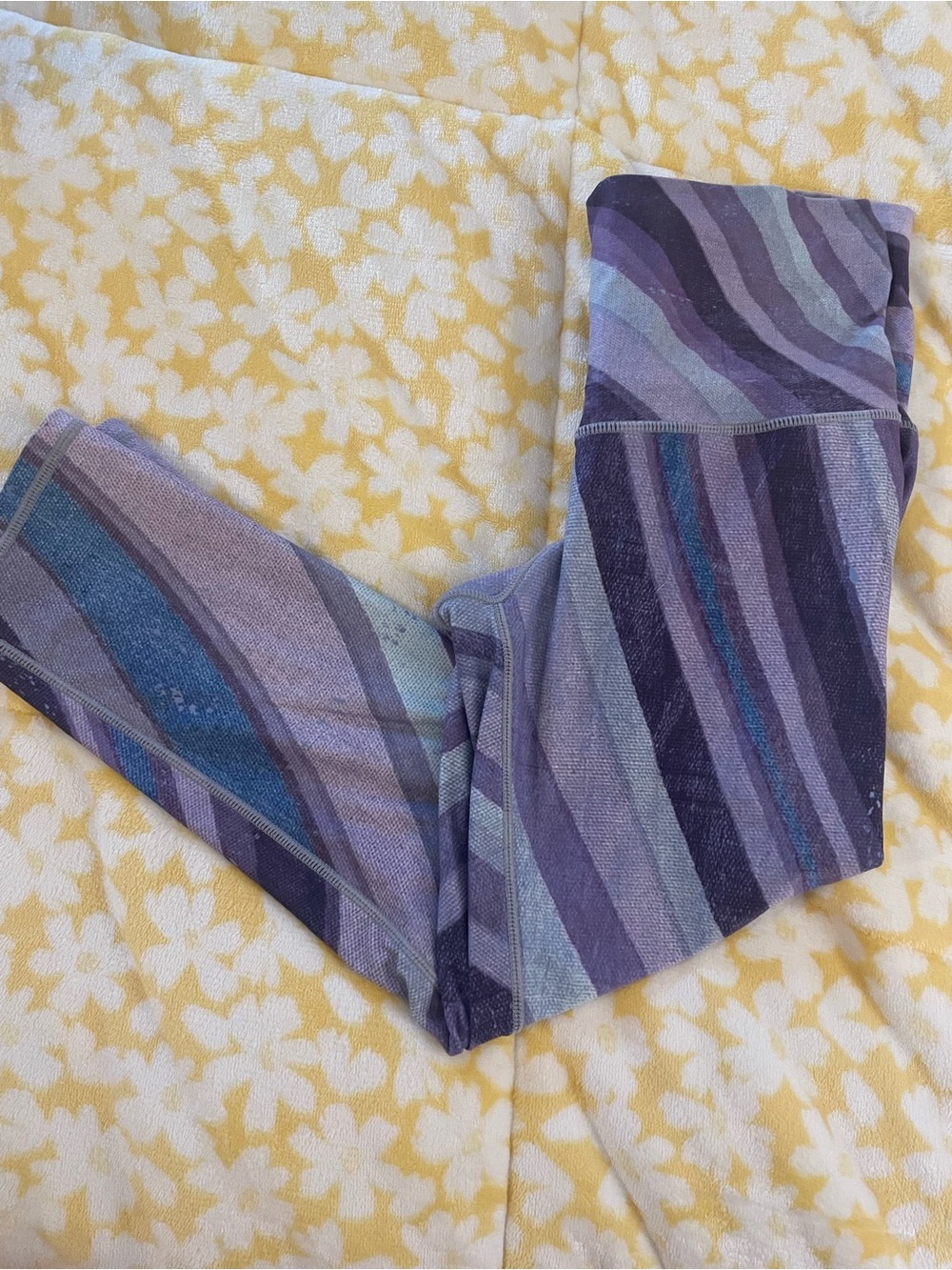 Niyama Sol Purple & Blue Striped Ladies Performance Leggings
